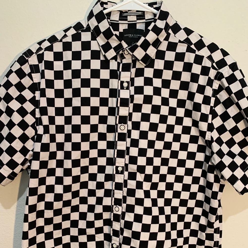 Denim and Flower checkered dress shirt